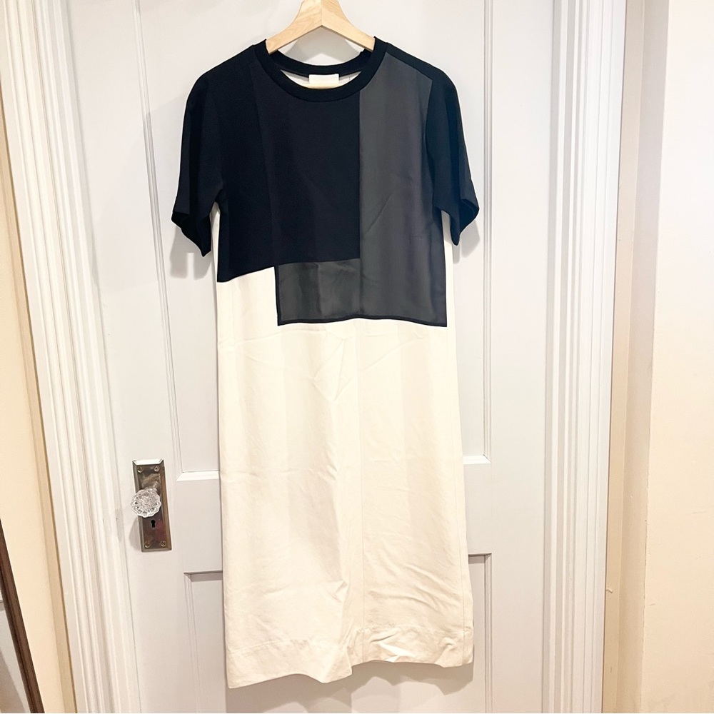 ⭐️ DKNY Pure Short Sleeve Color Block Midi Dress XP